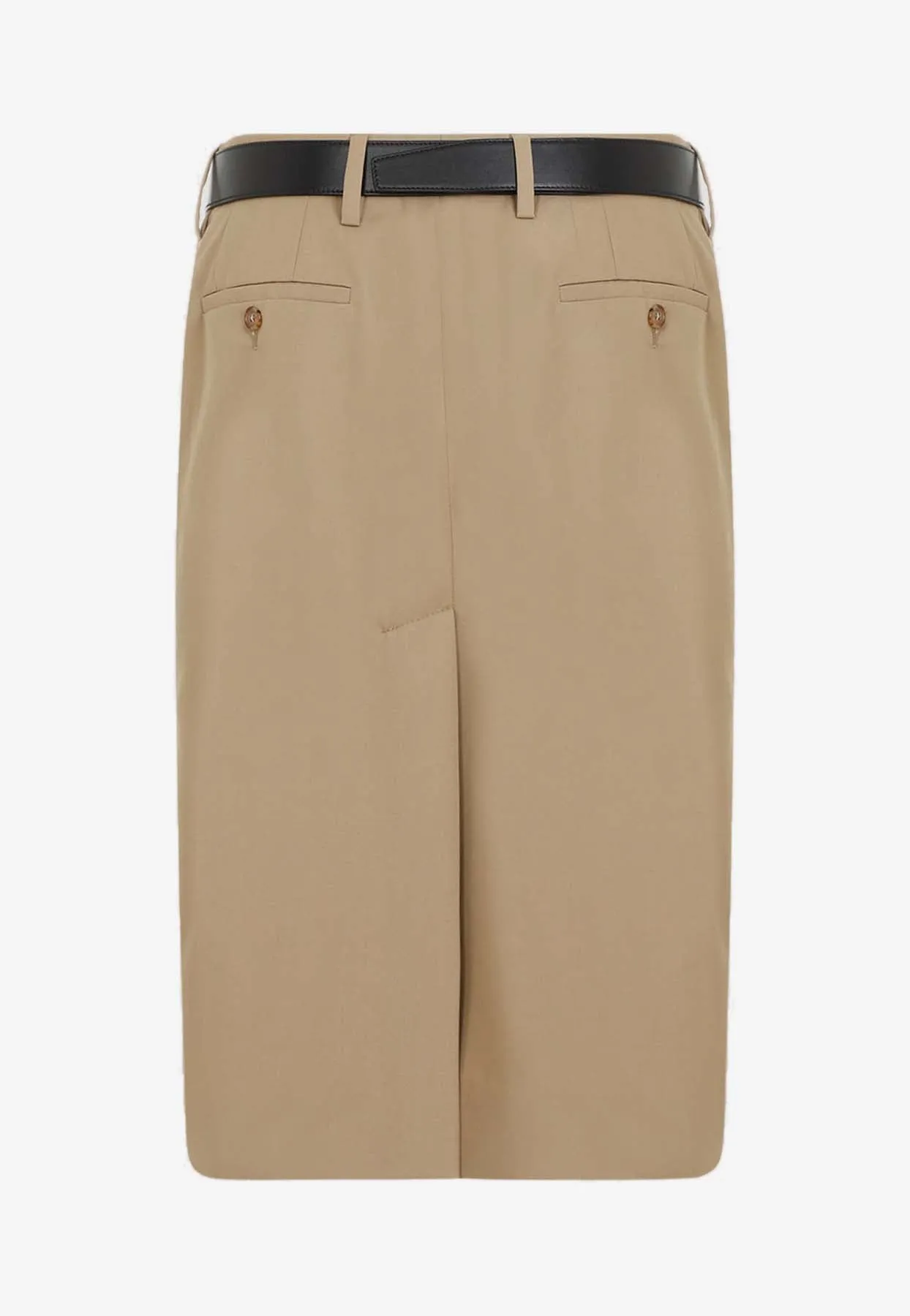 Midi Pencil Skirt with Belt