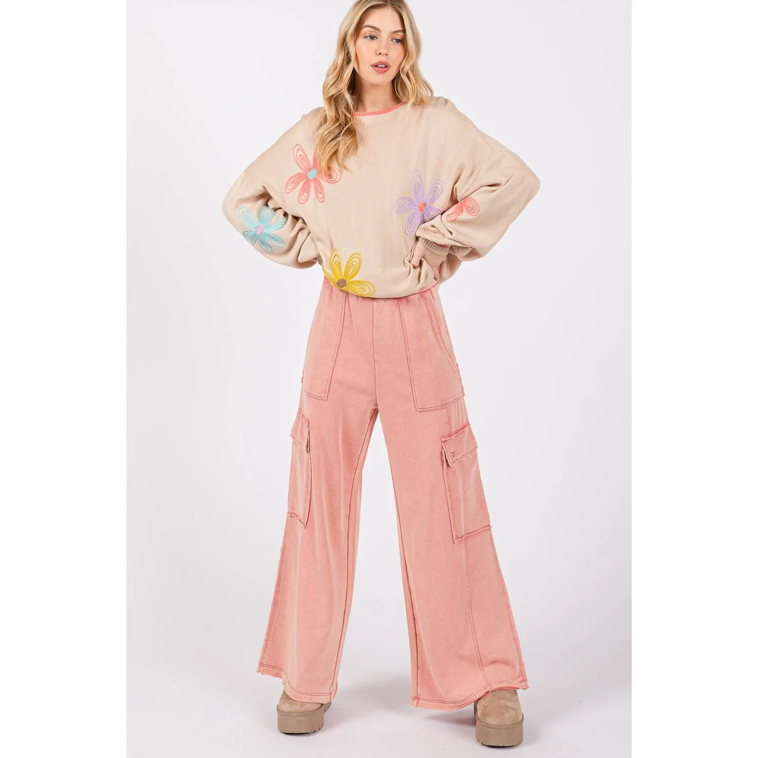 MINERAL WASHED UTILITY TROUSERS (SP7179)