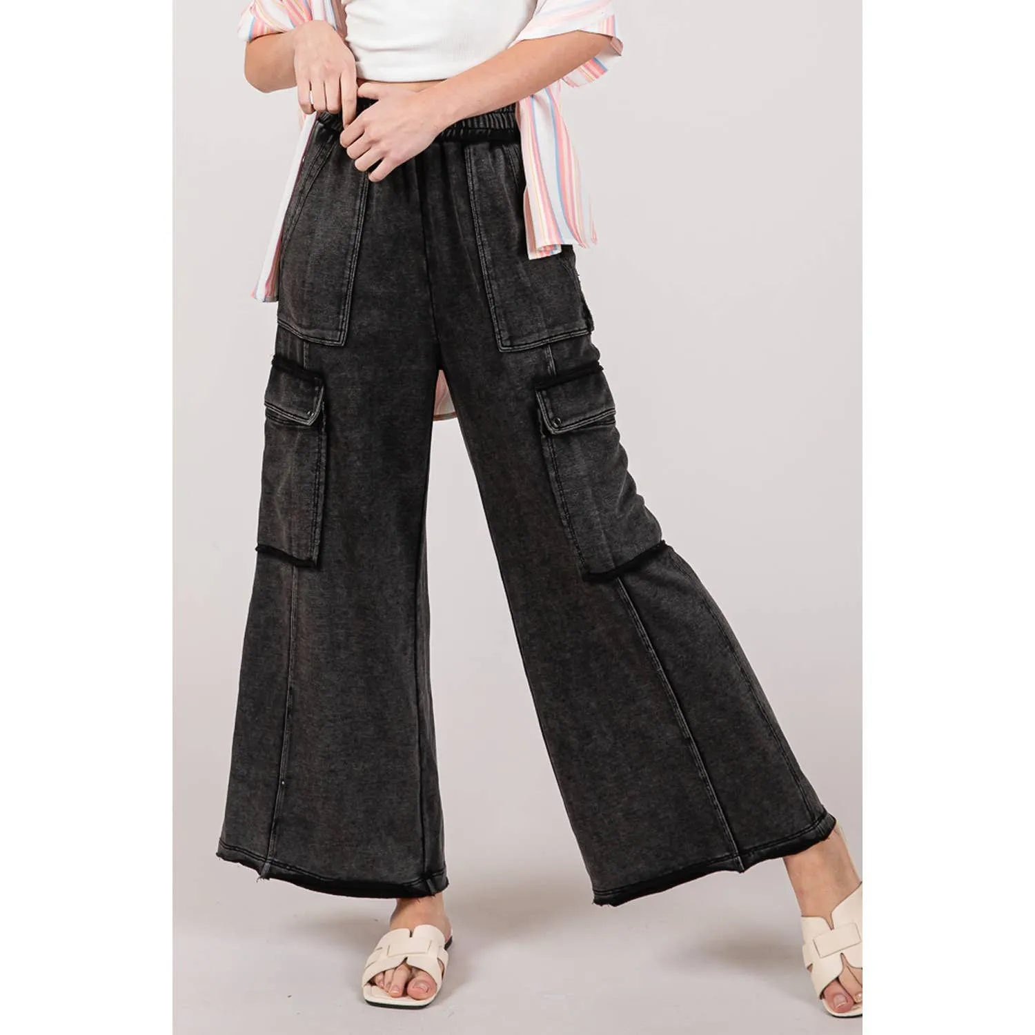 MINERAL WASHED UTILITY TROUSERS (SP7179)