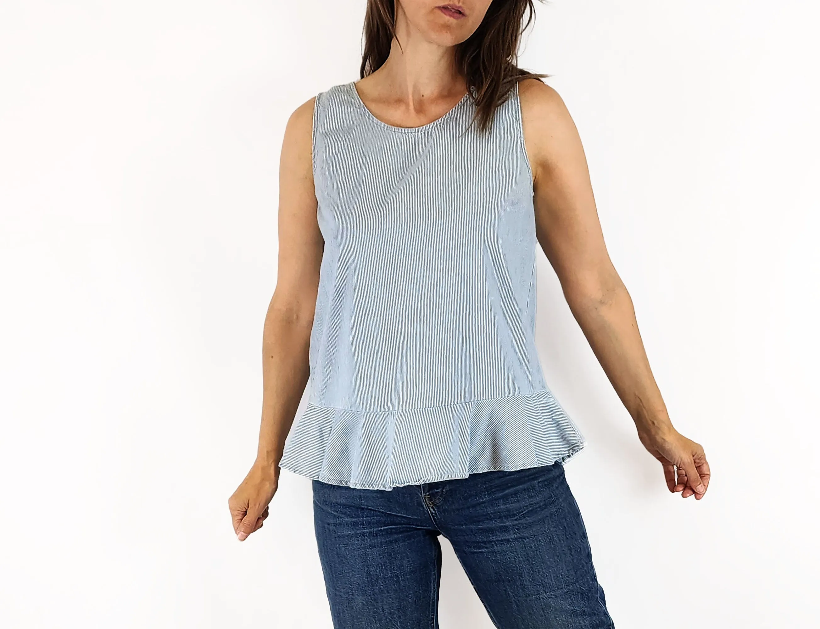Mister Zimi blue striped top size 8