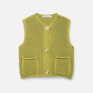 Monacogents | Chunky Knit Sleeveless Cardigan
