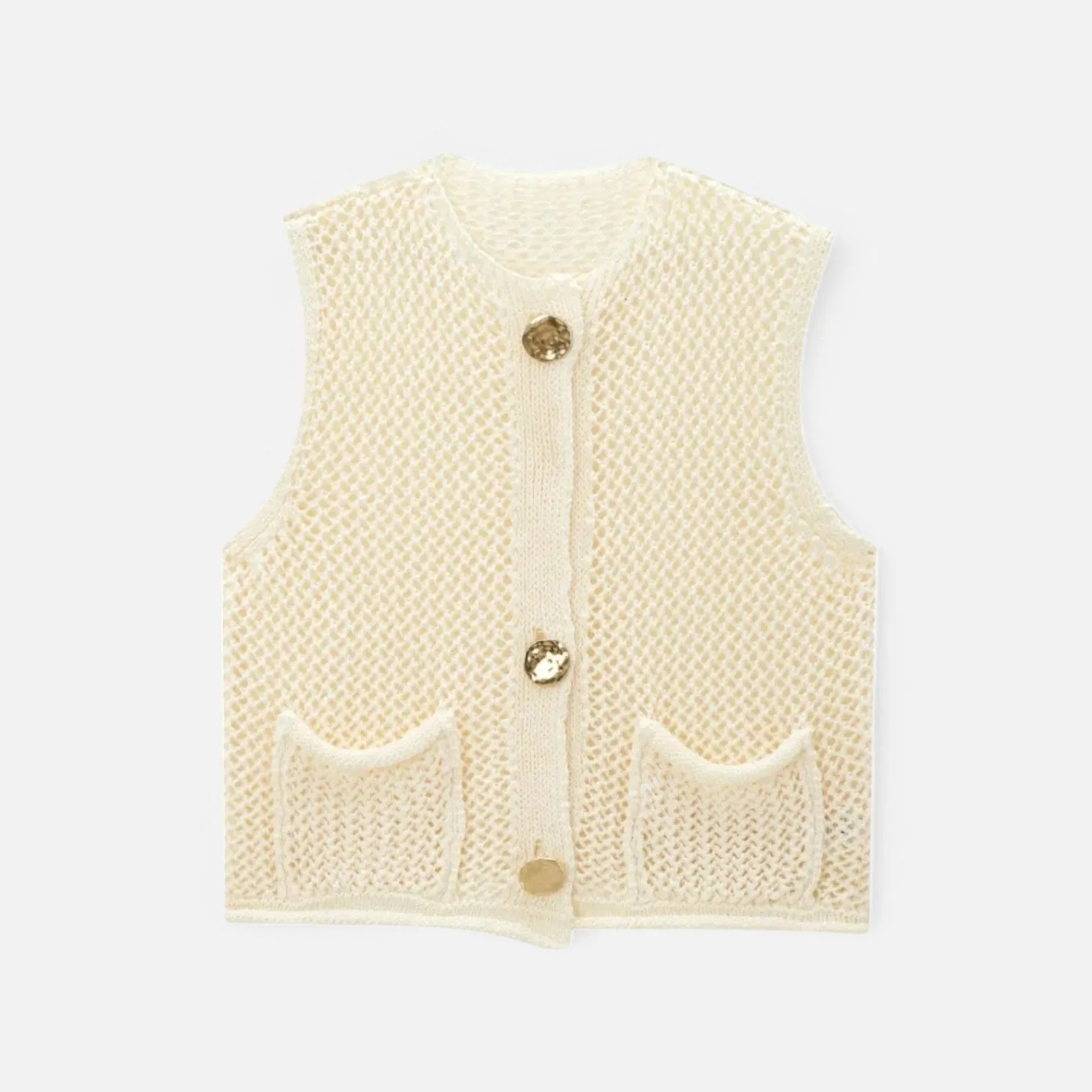 Monacogents | Chunky Knit Sleeveless Cardigan