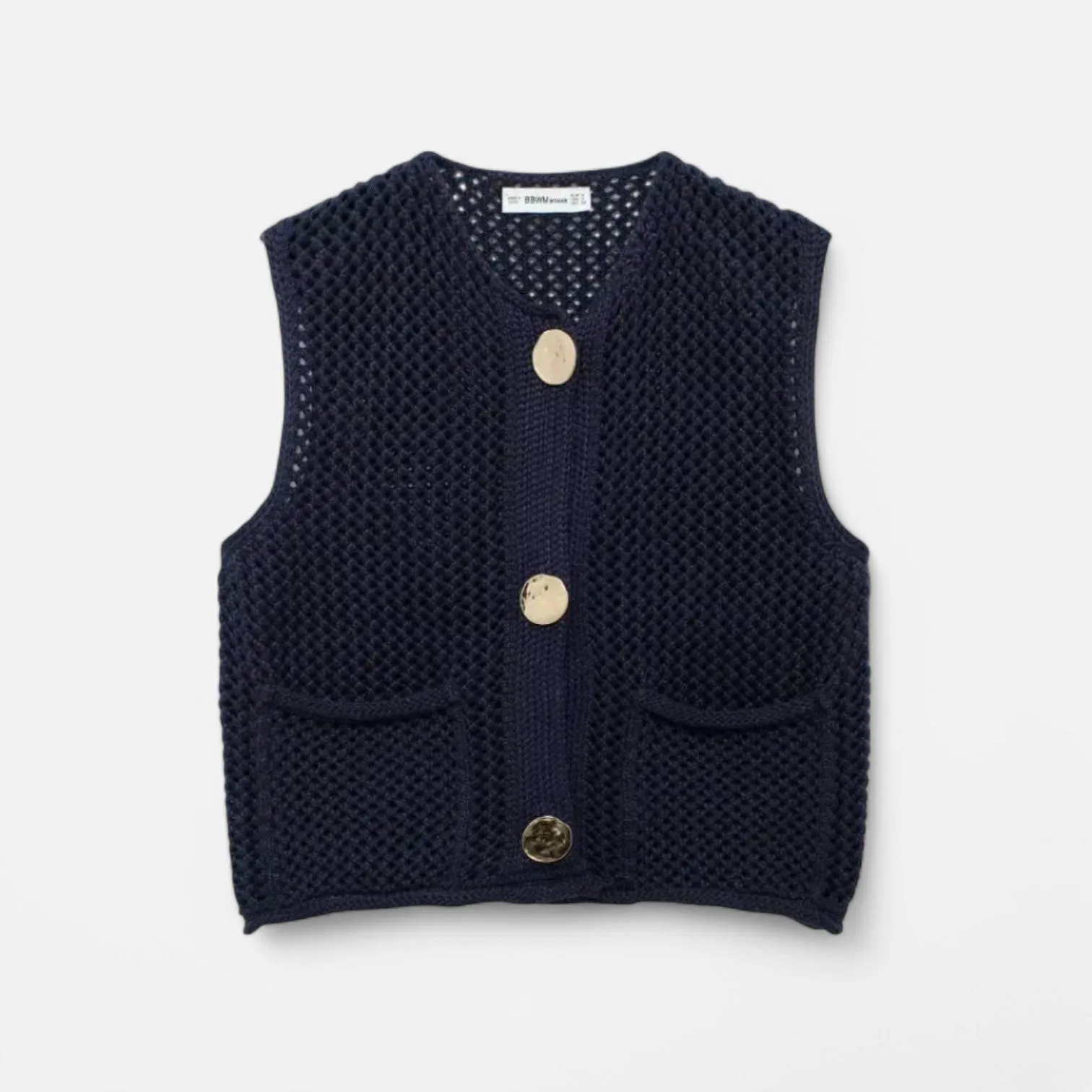 Monacogents | Chunky Knit Sleeveless Cardigan