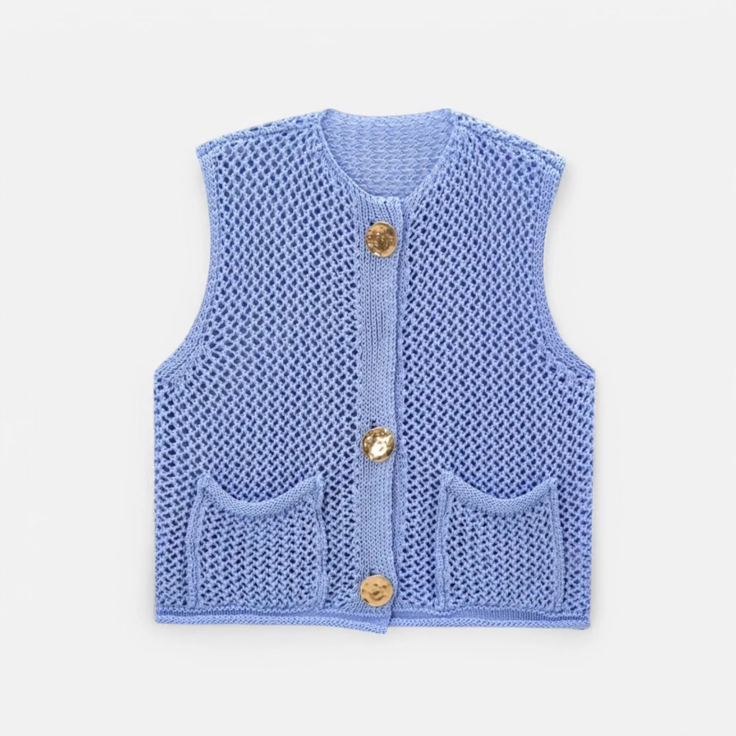 Monacogents | Chunky Knit Sleeveless Cardigan