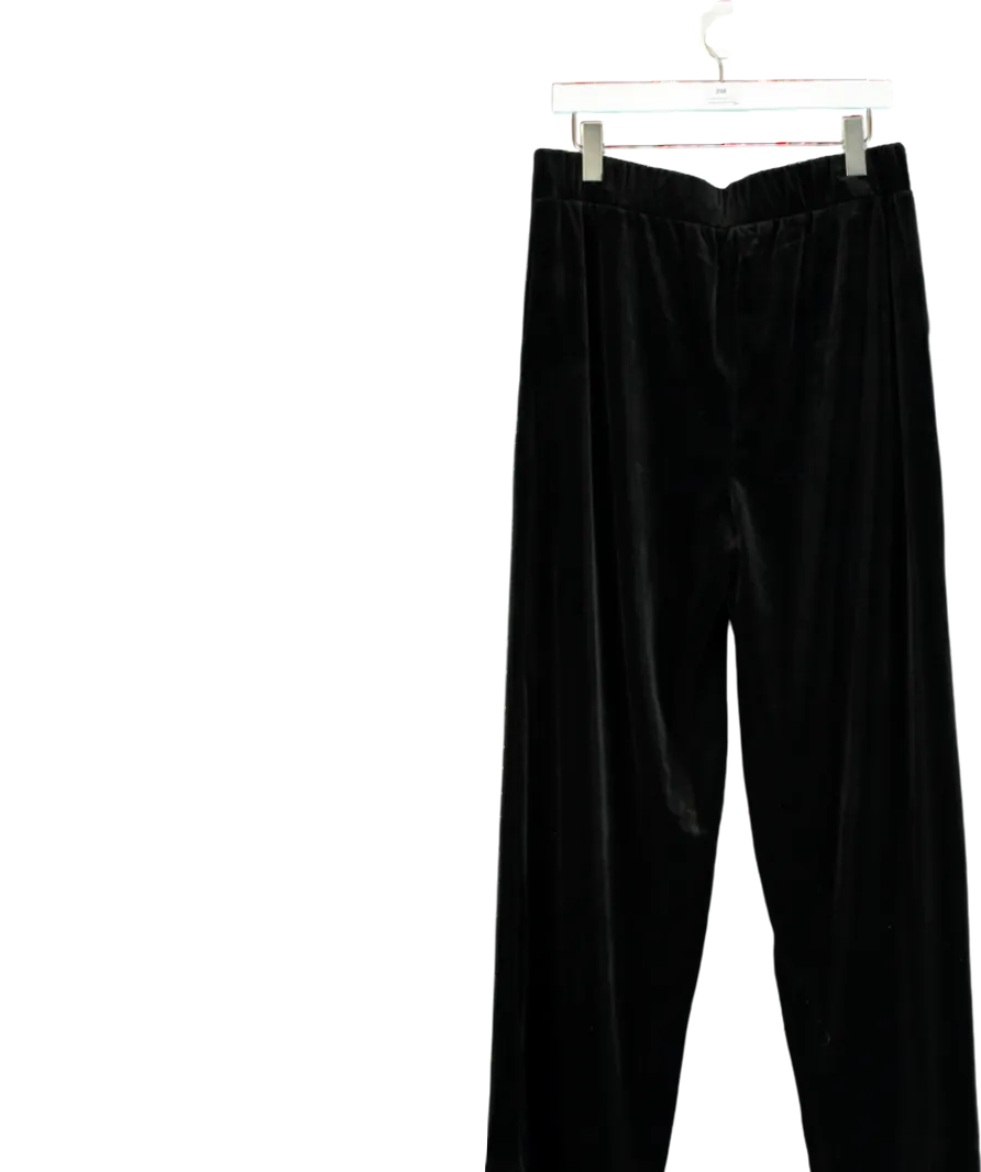 Monsoon Black Vora Velvet Wide Leg Trousers UK 16