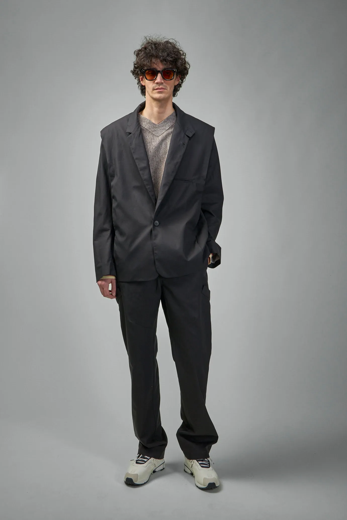 Navin K-Dart Blazer Cotton Weave