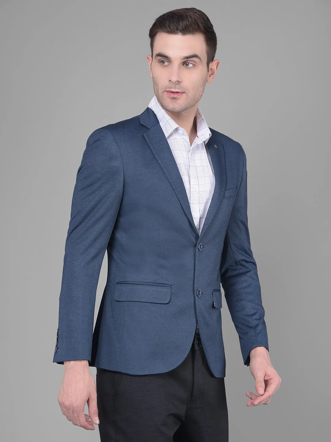 Navy Blue Single Breasted Blazer