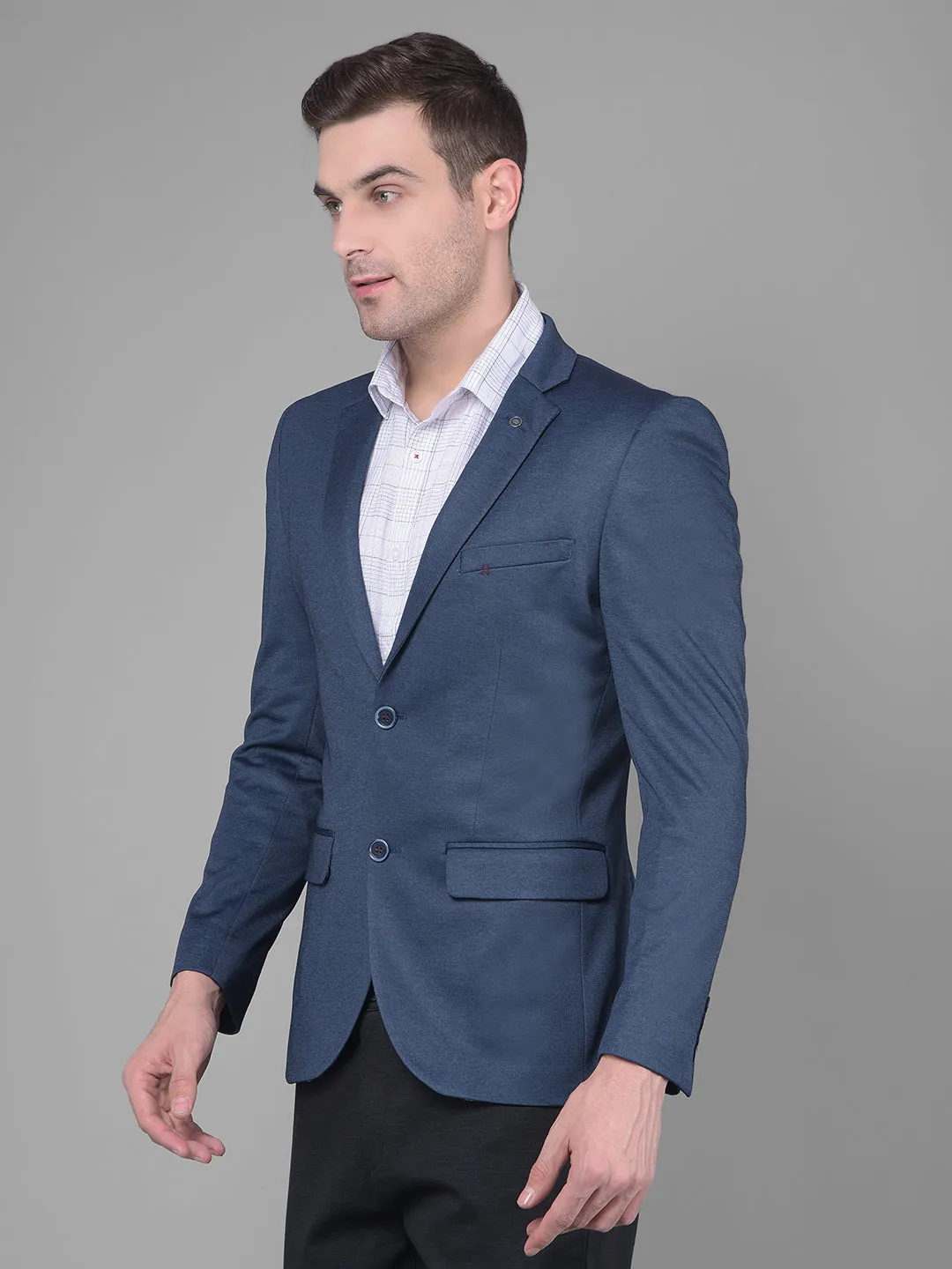 Navy Blue Single Breasted Blazer