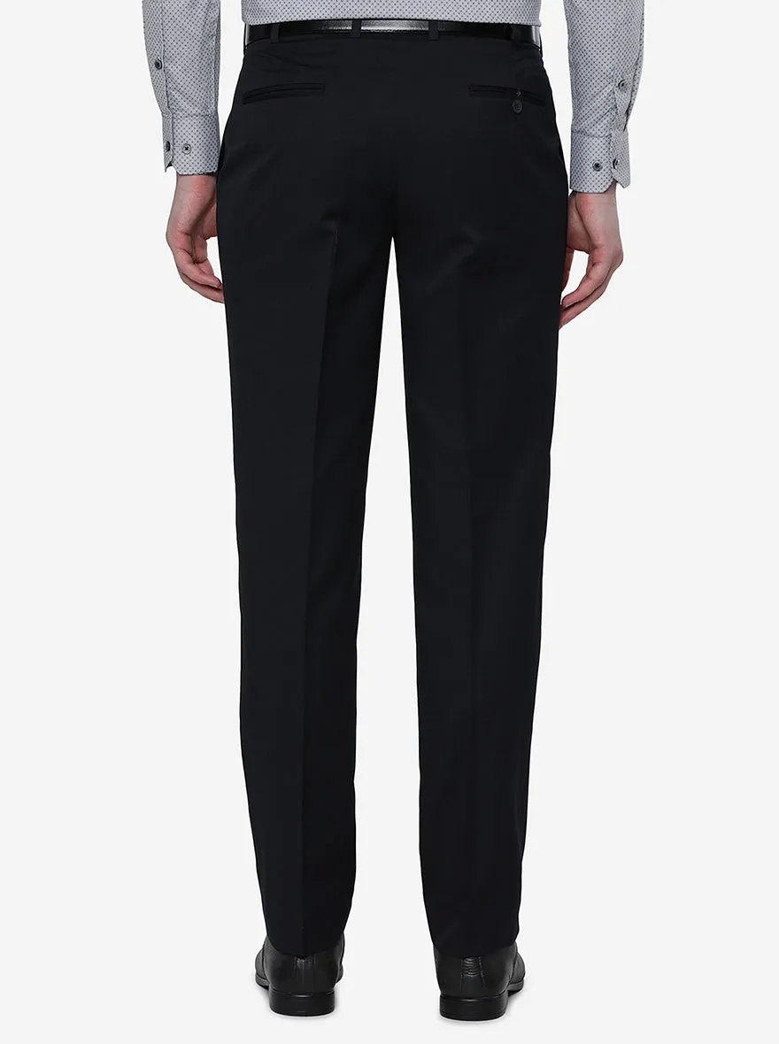 Navy Blue Solid Classic Fit Formal Trouser | JadeBlue