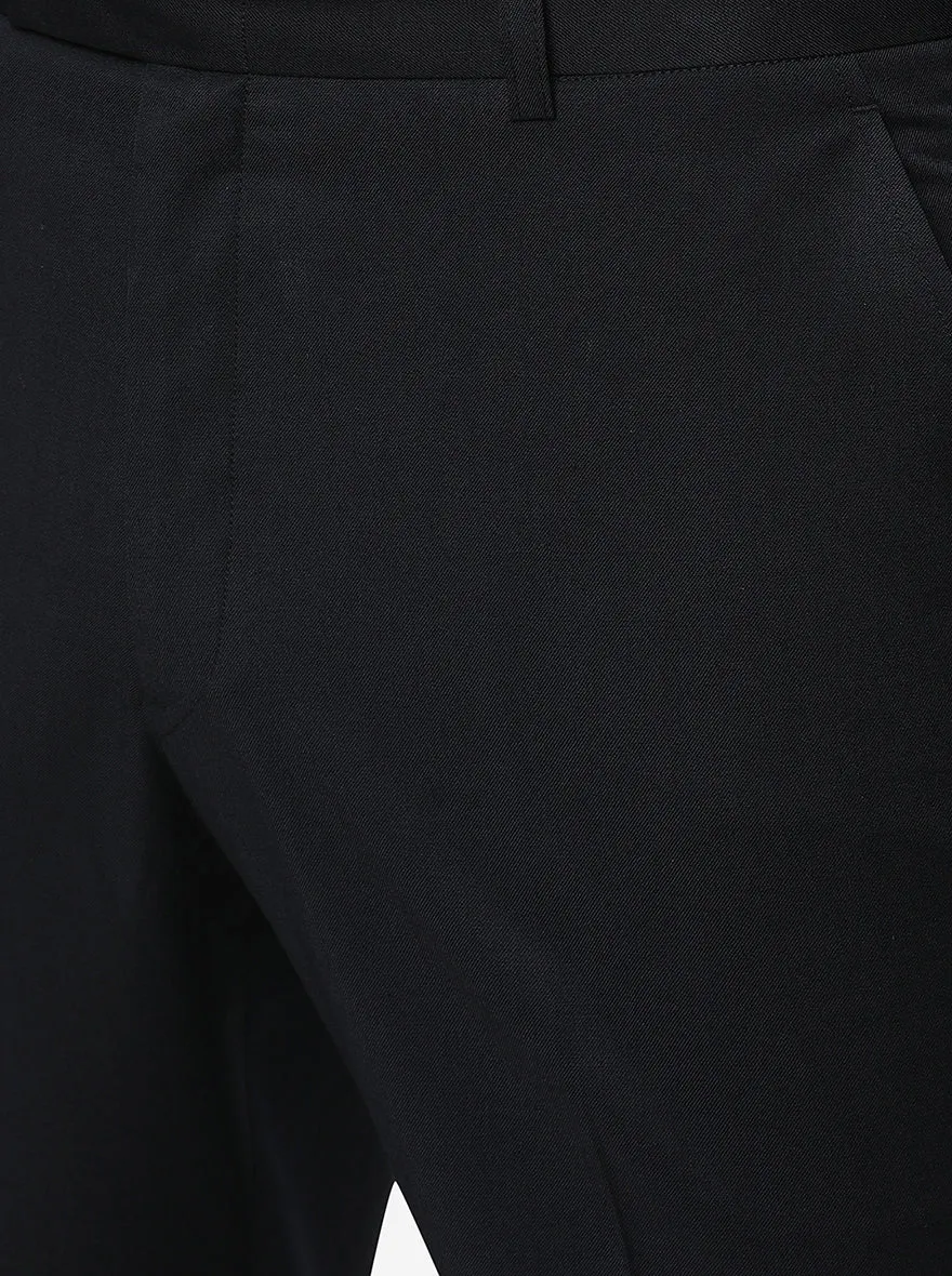 Navy Blue Solid Classic Fit Formal Trouser | JadeBlue