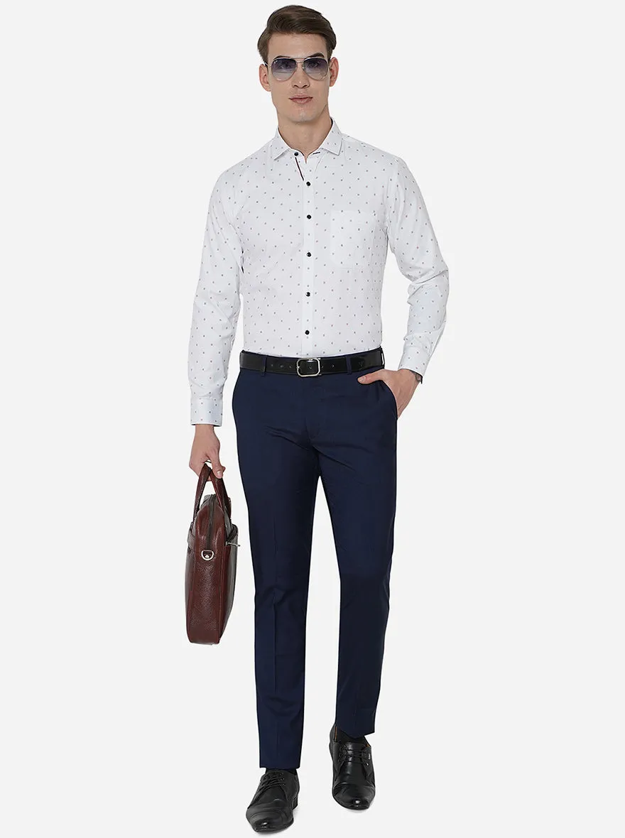 Navy Blue Solid Super Slim Fit Formal Trouser | JadeBlue