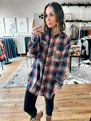Navy Plaid Button Down