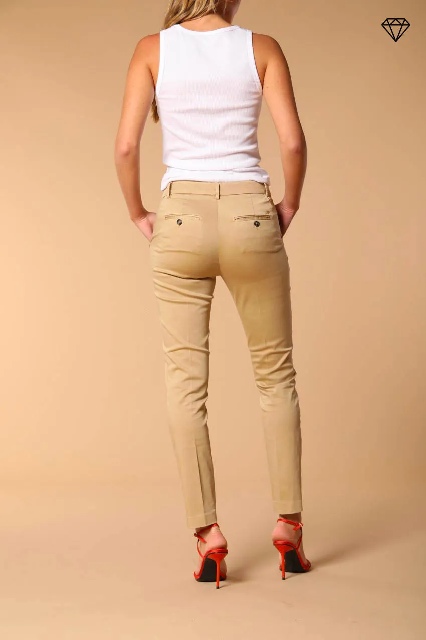 New York Slim women's chino trousers in stretch satin slim fit ①
