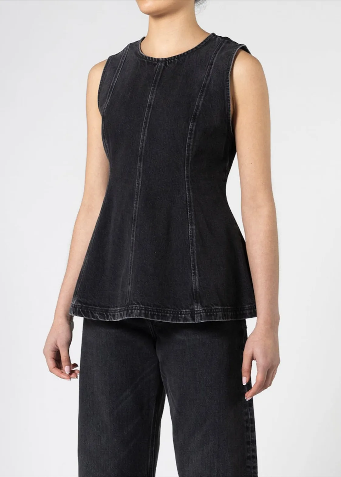 NOBODY DENIM Lucille Denim Top - Vintage Black