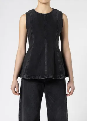 NOBODY DENIM Lucille Denim Top - Vintage Black