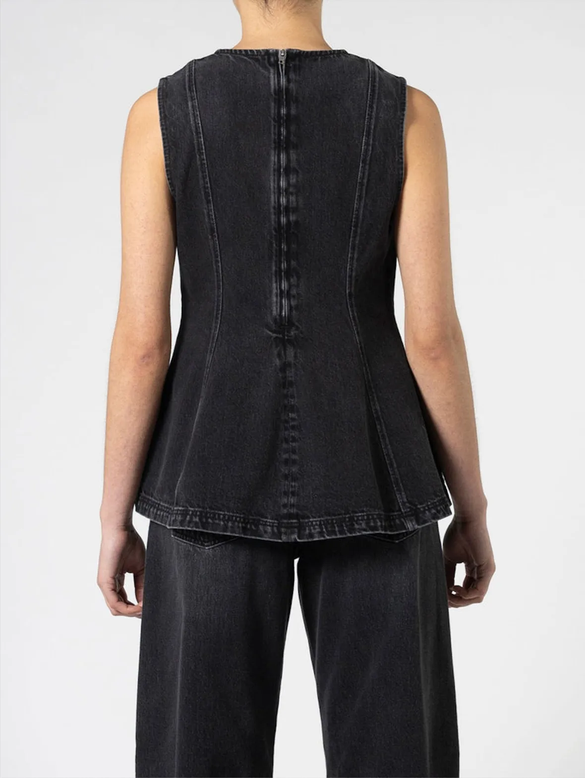 NOBODY DENIM Lucille Denim Top - Vintage Black