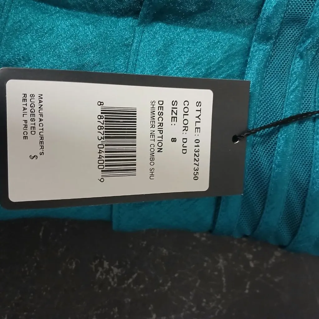 NWT Adrianna Papell Turquoise Crisscross Shutter Pleat Cocktail dress Size 8