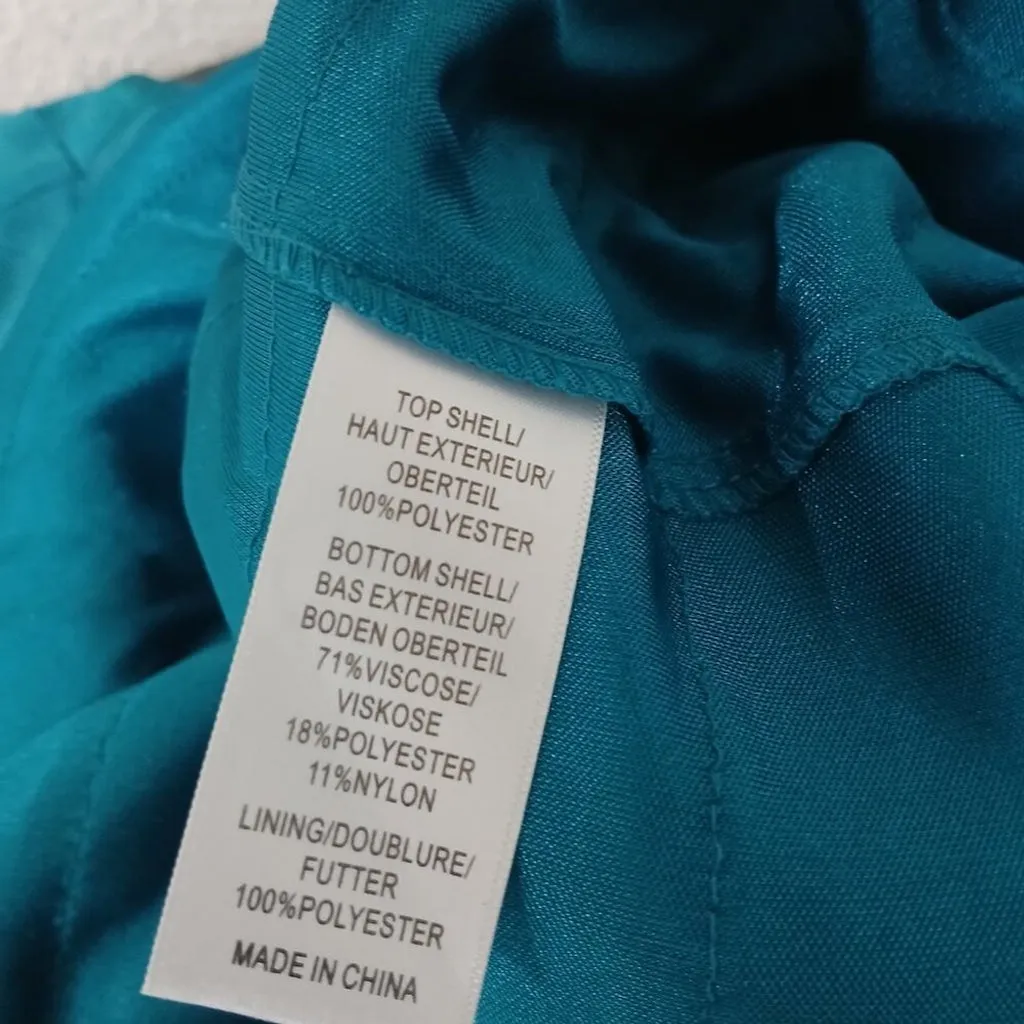 NWT Adrianna Papell Turquoise Crisscross Shutter Pleat Cocktail dress Size 8