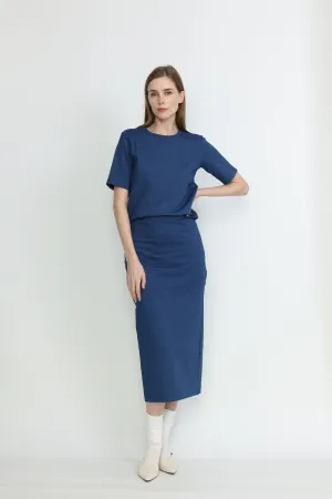 Nyon Skirt - Jersey skirt in denim blue