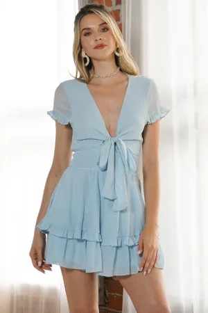One and Only Collective Inc V Neck Tiered Mini Romper