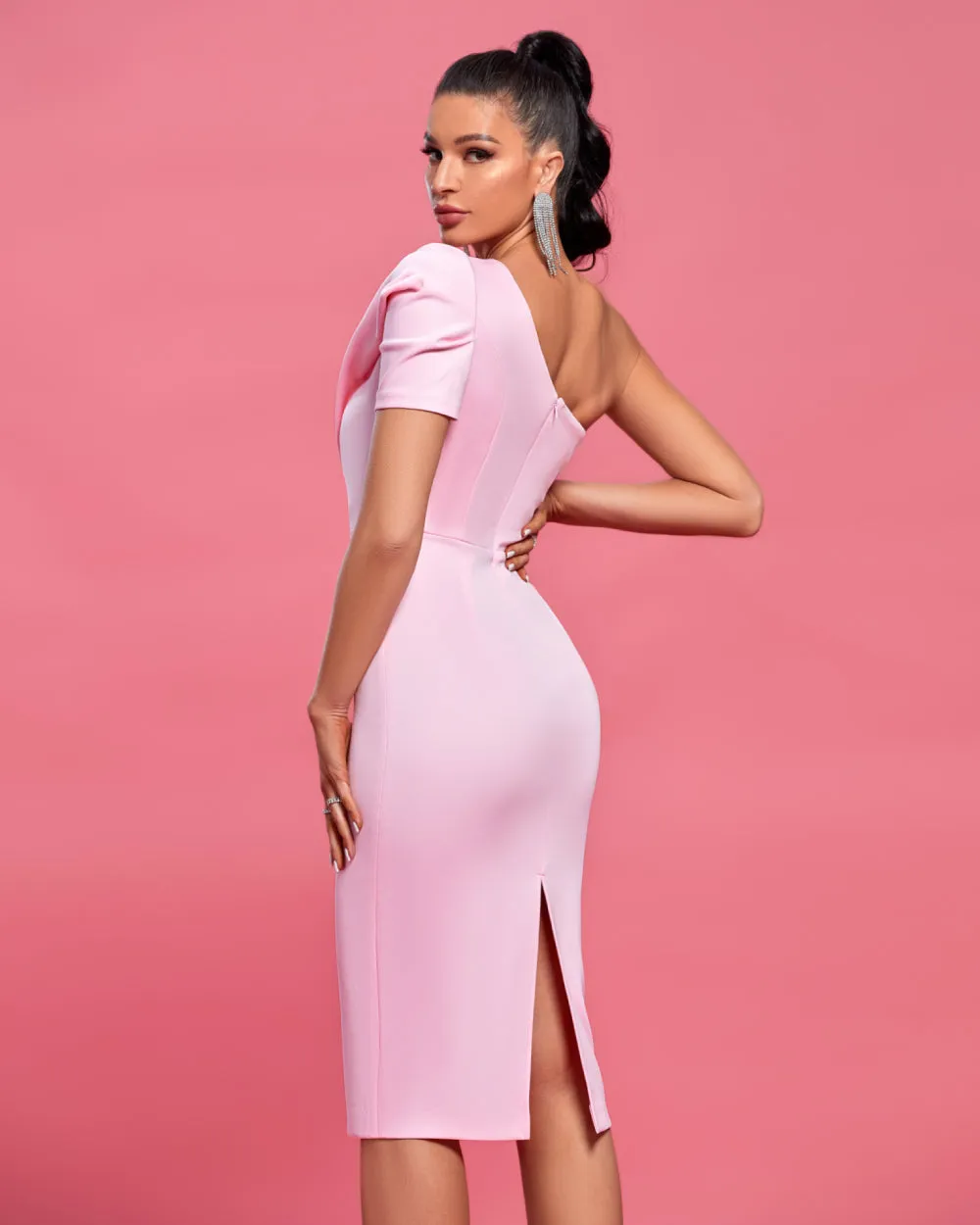 One Shoulder Midi Frill Suzie Dress