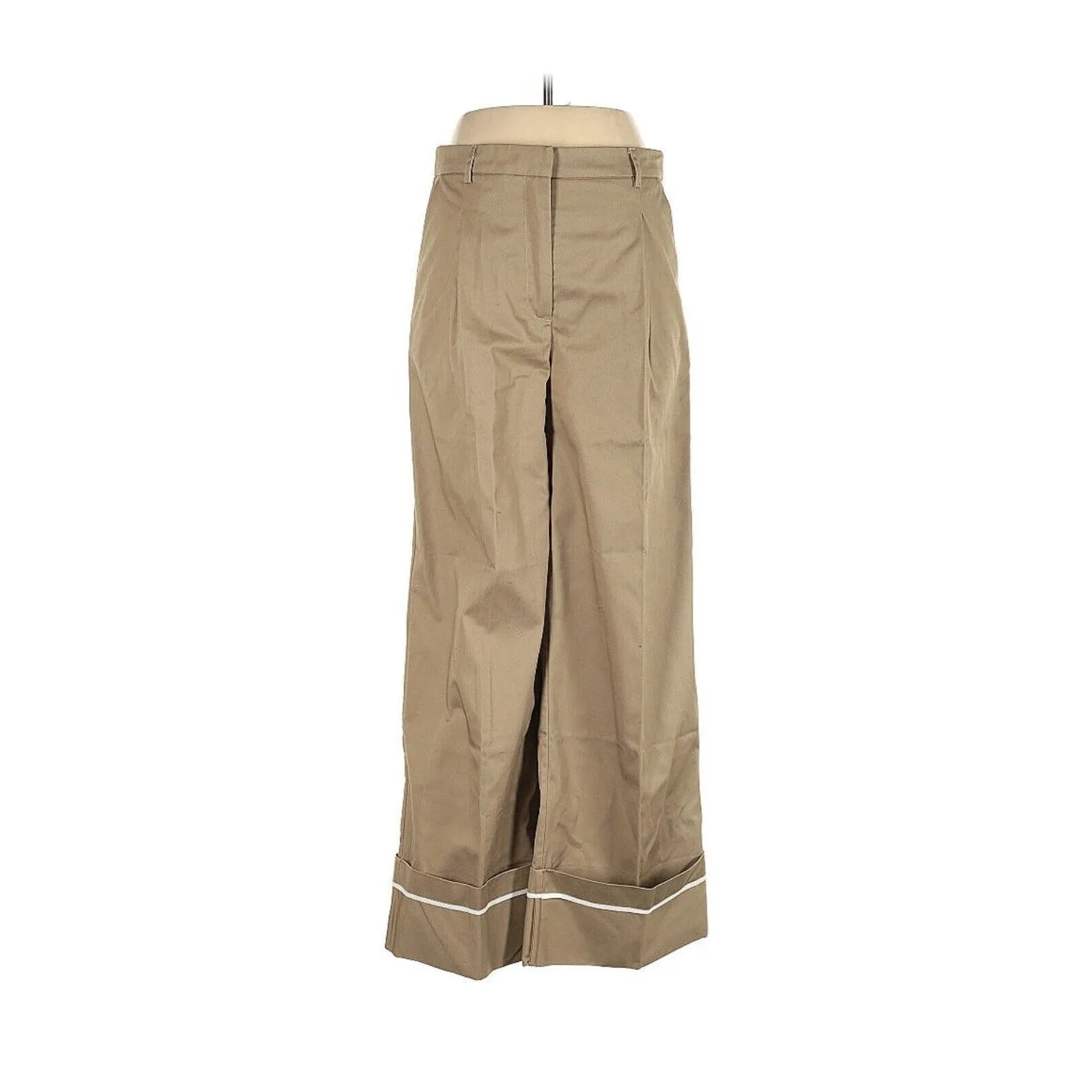Oval Square Women's Riots Wide Leg Trousers - Khaki Kelp, Size Large