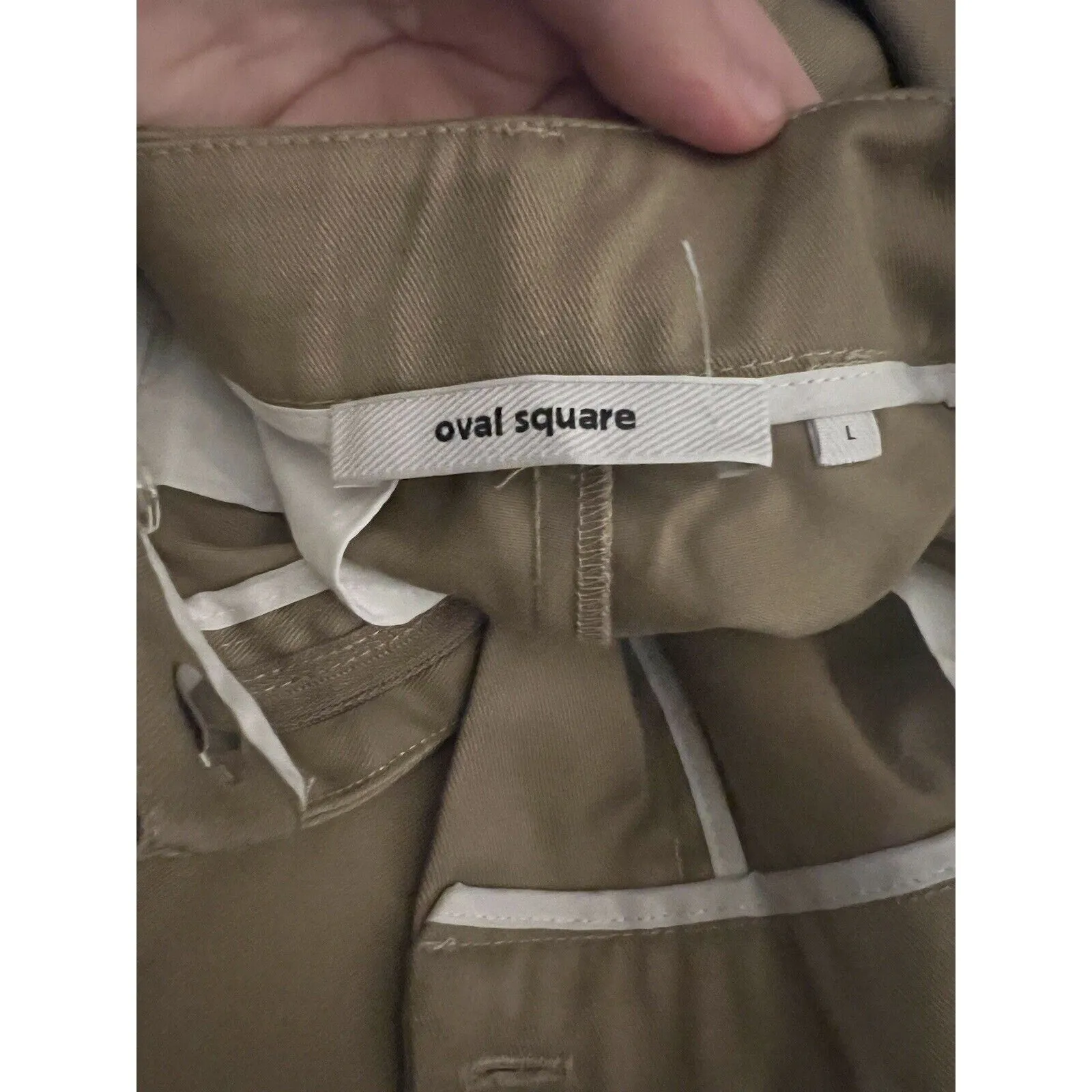 Oval Square Women's Riots Wide Leg Trousers - Khaki Kelp, Size Large