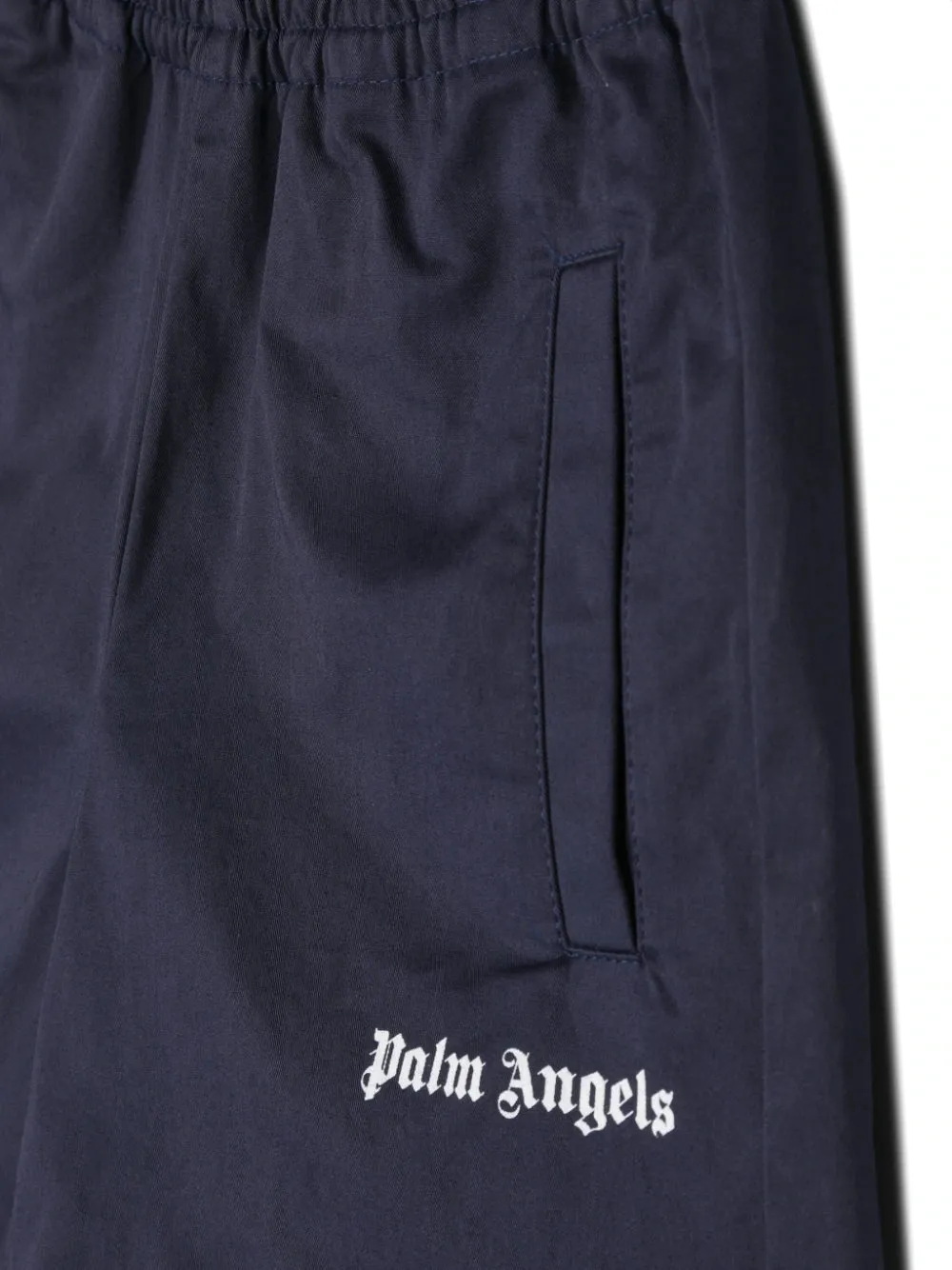 PALM ANGELS KIDS Track PA Logo Shorts Navy Blue