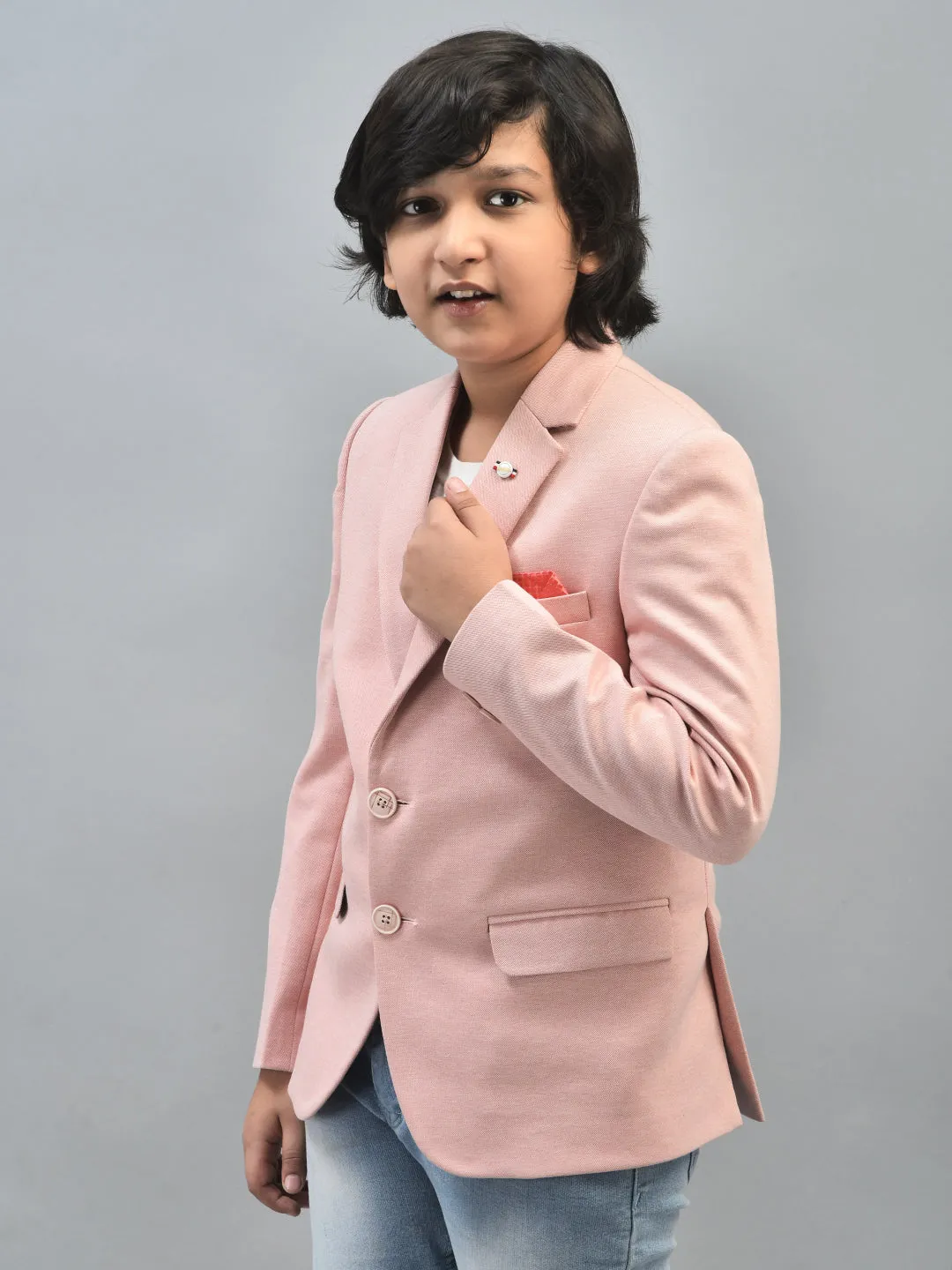 Peach Single Breasted Blazer