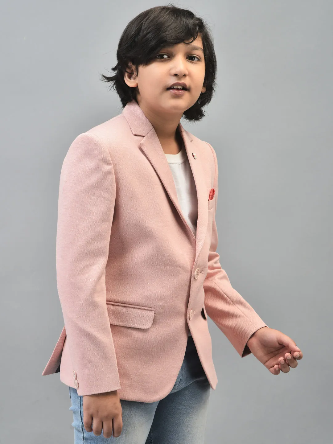 Peach Single Breasted Blazer