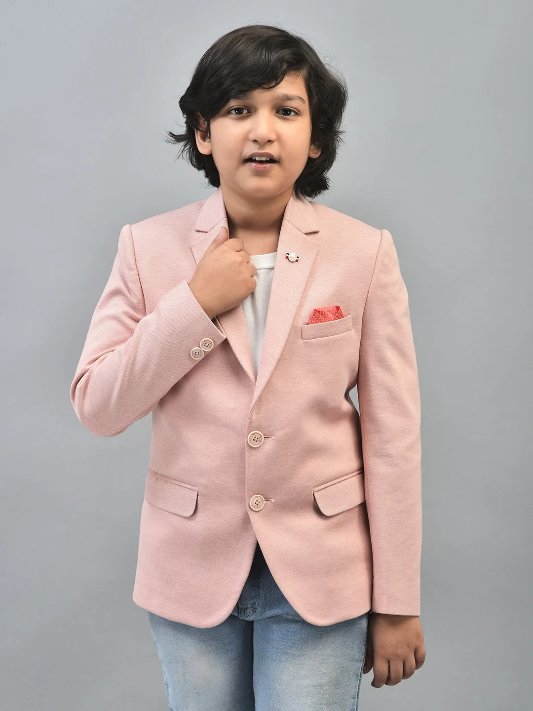 Peach Single Breasted Blazer
