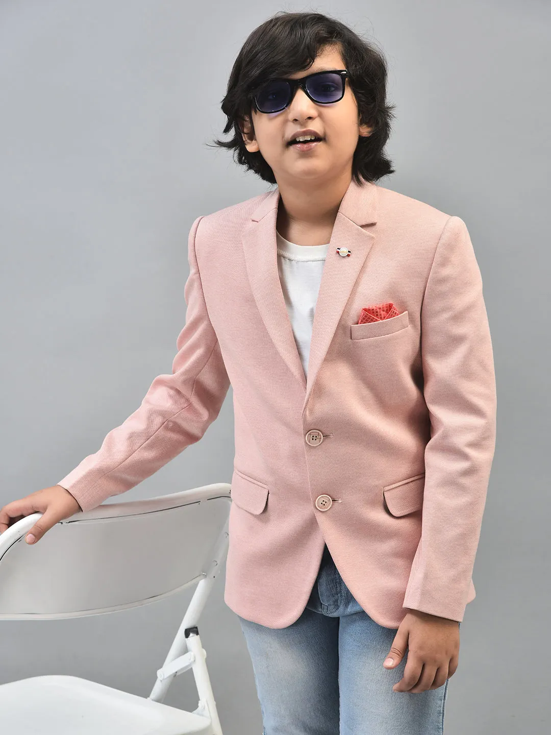 Peach Single Breasted Blazer