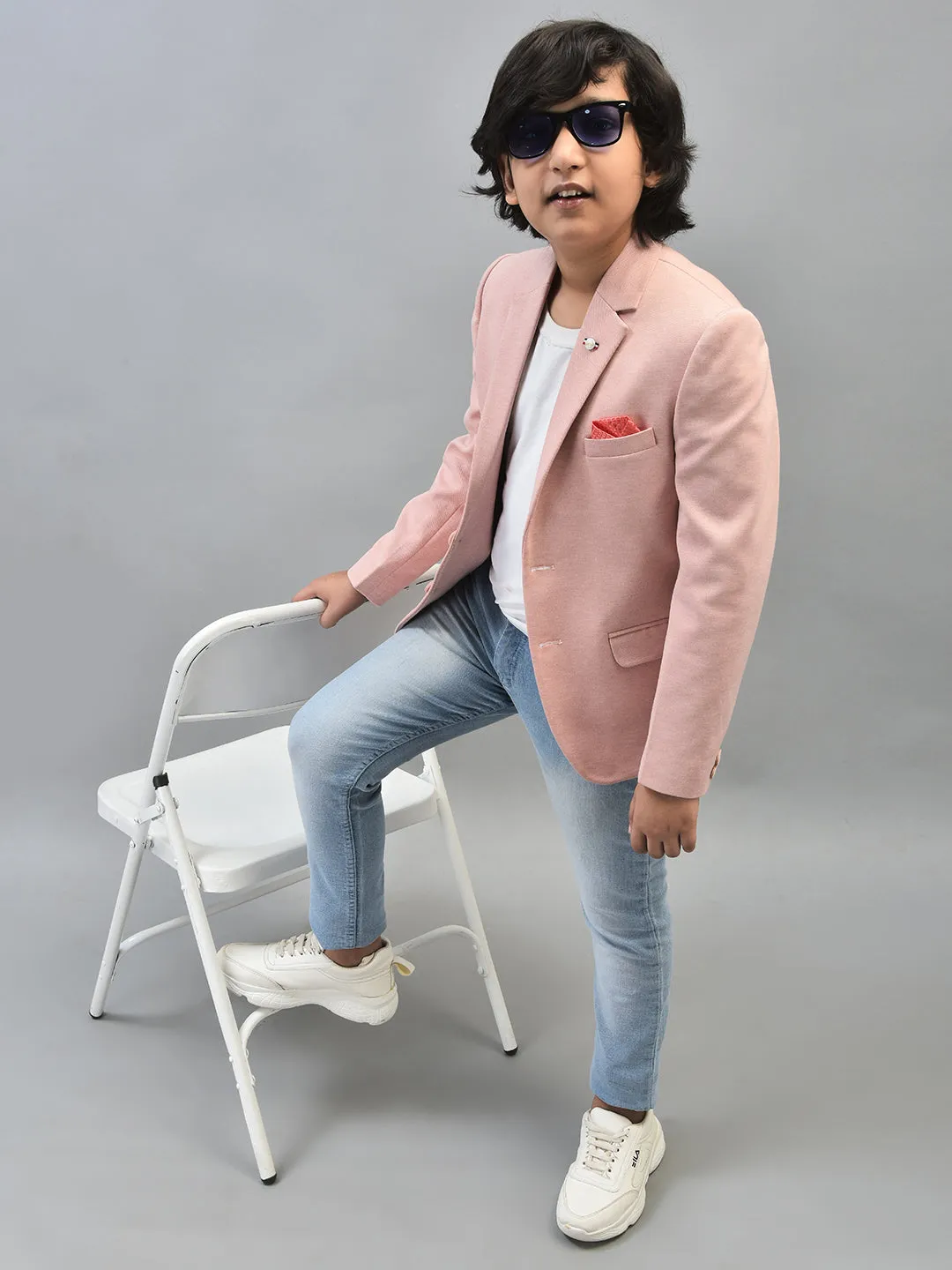 Peach Single Breasted Blazer