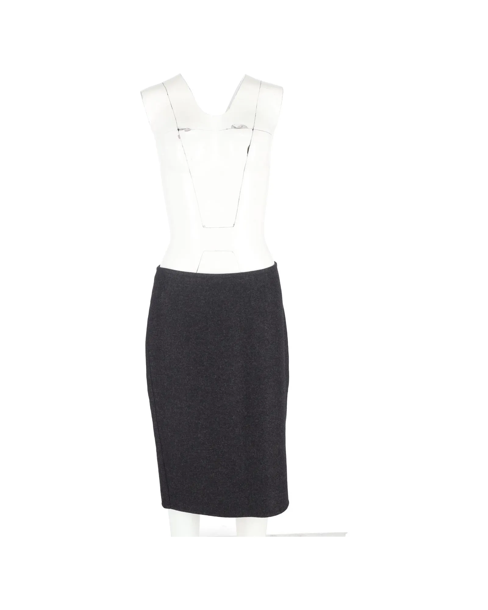 Pencil Skirt Classic Style Wool Blend
