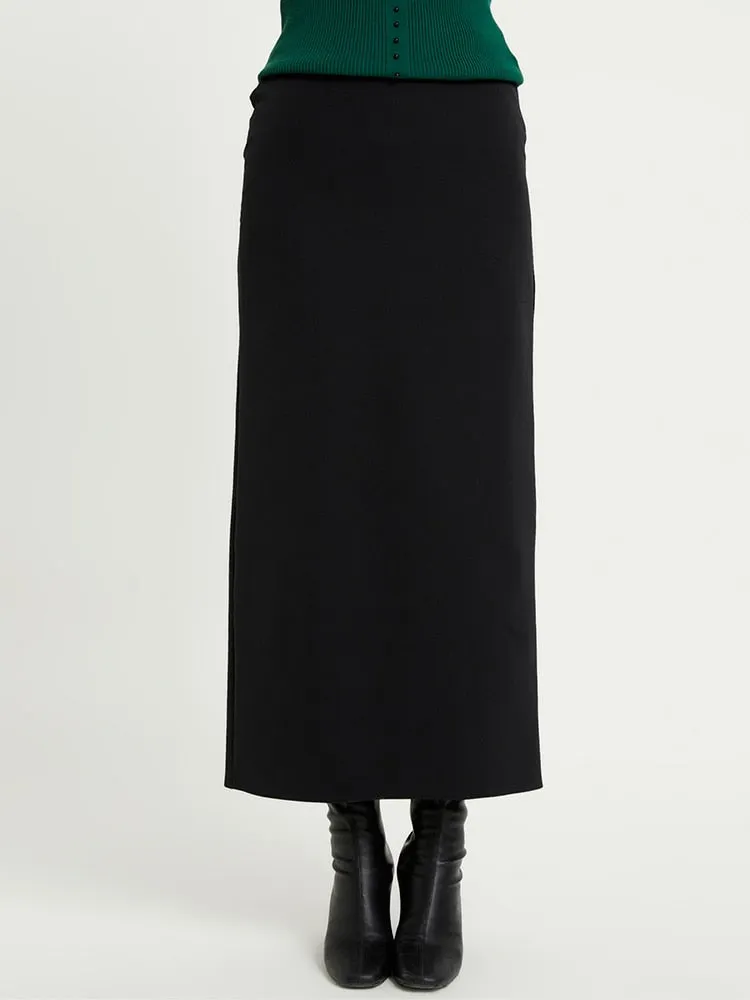 Pencil Skirt Women Long Length  Muslim Fashion Closed Slit High Quality