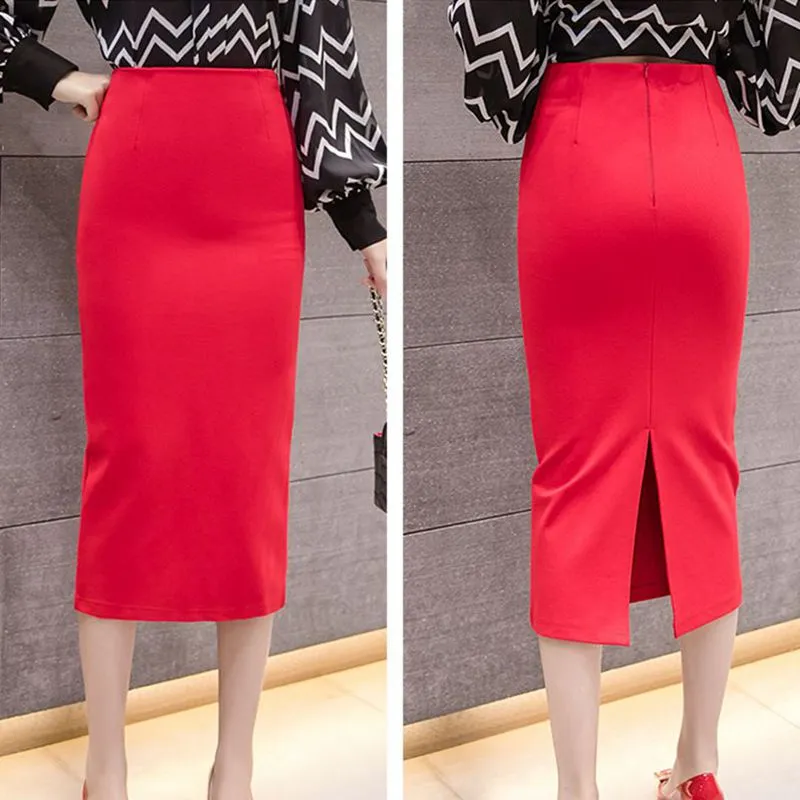Pencil Skirts Women Spring Summer  High Waist Long Skirt
