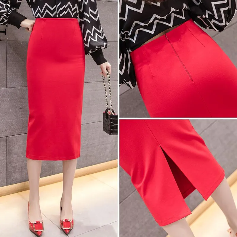 Pencil Skirts Women Spring Summer  High Waist Long Skirt