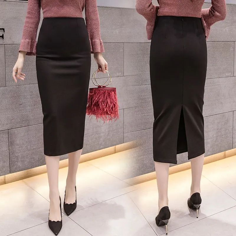 Pencil Skirts Women Spring Summer  High Waist Long Skirt