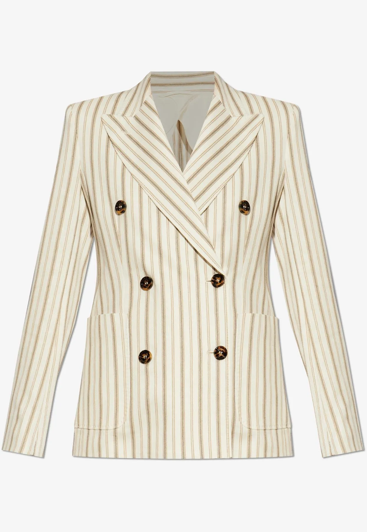 Pensile Slim-Fit Blazer in Striped Linen-Blend