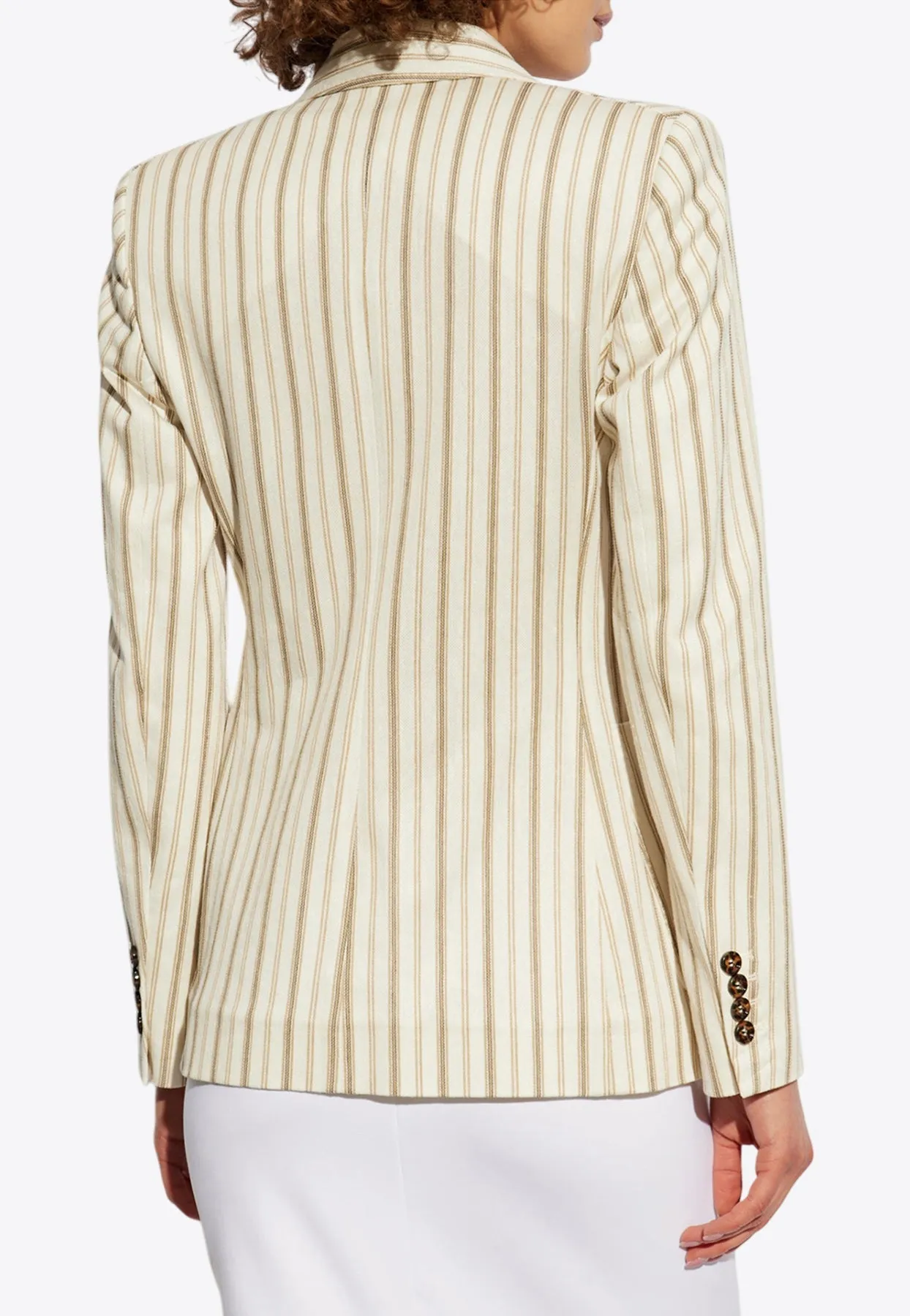 Pensile Slim-Fit Blazer in Striped Linen-Blend