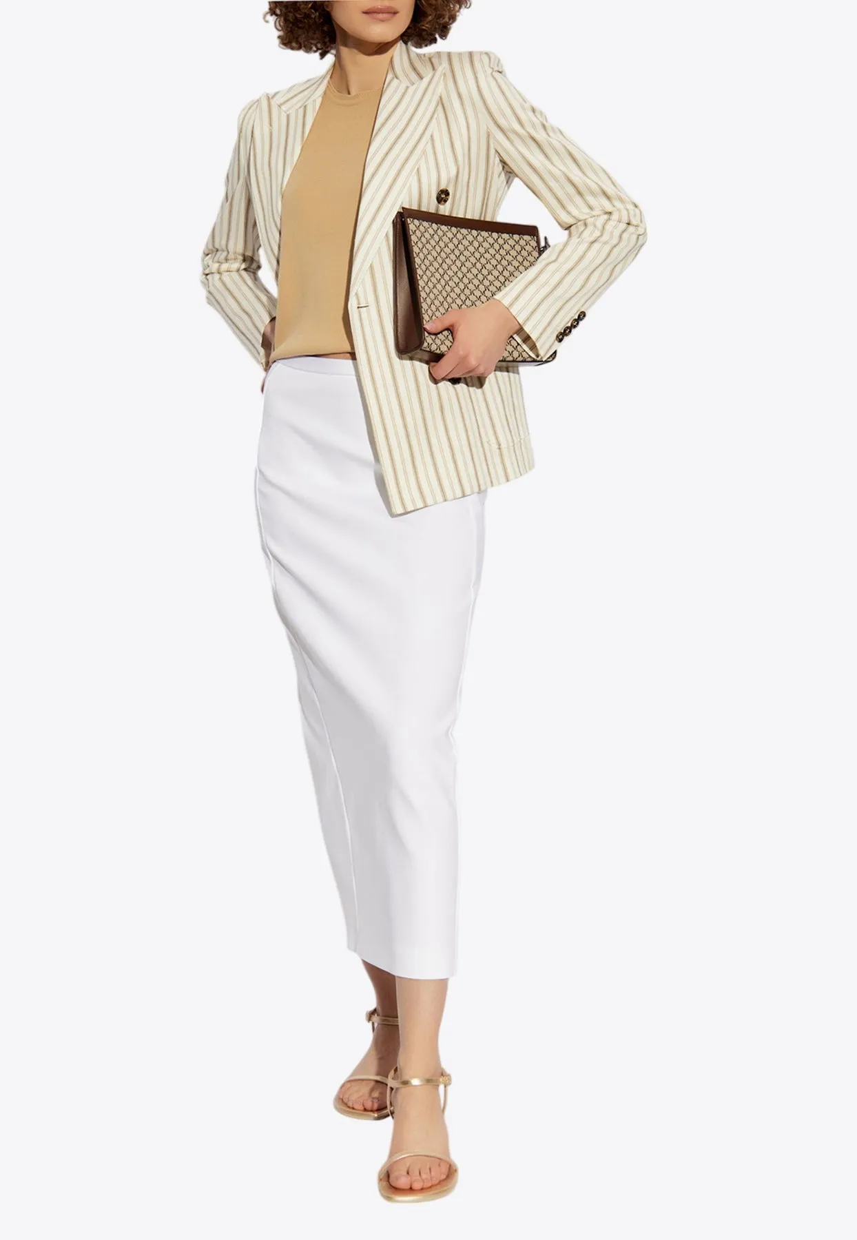 Pensile Slim-Fit Blazer in Striped Linen-Blend