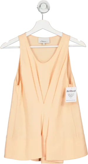 Phillip Lim Orange Sleeveless Pleat Top UK 10