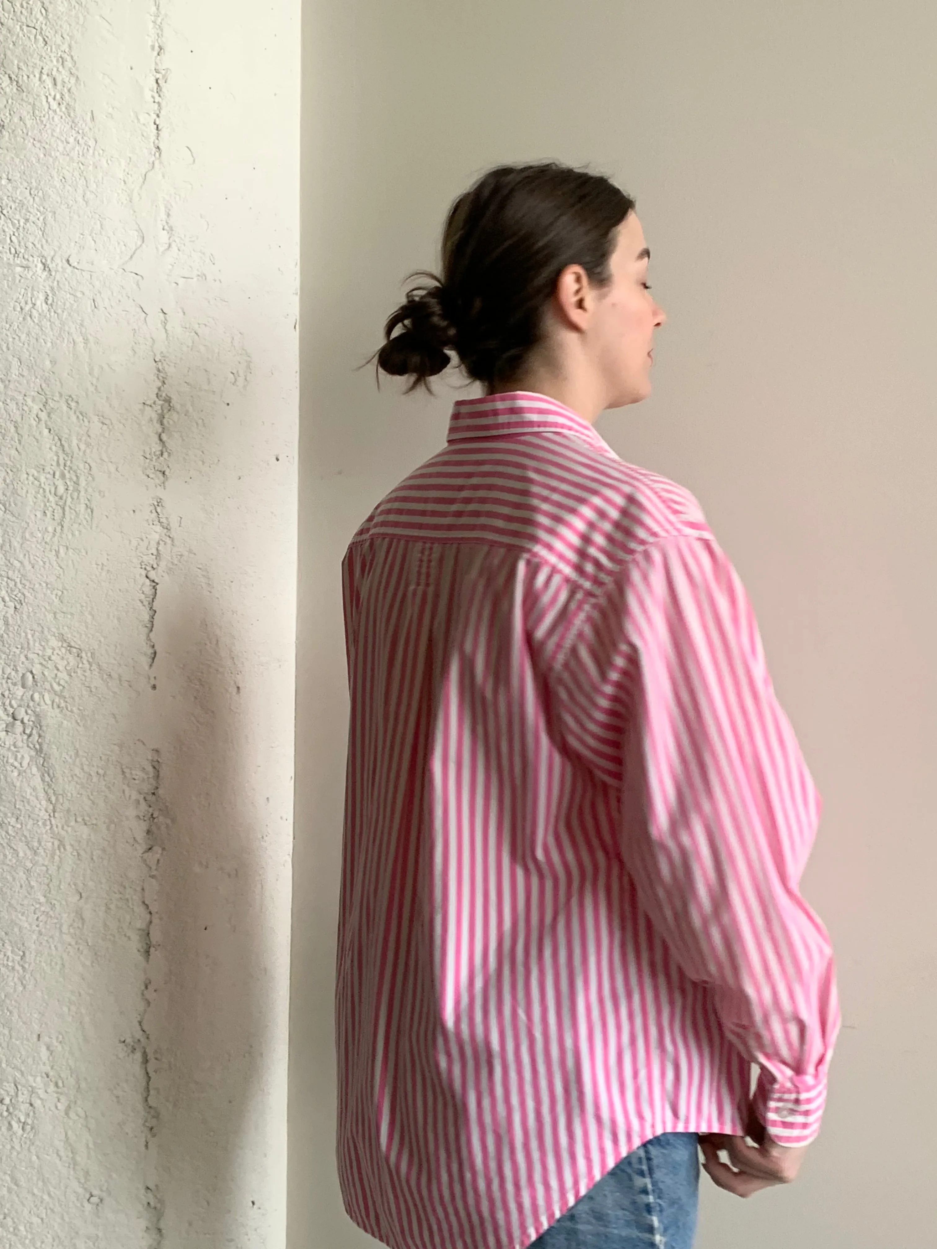 Pink pinstripe vintage button down