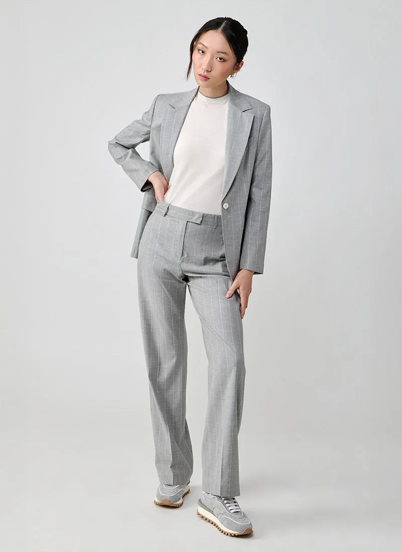 Pinstripe 1 Button Blazer