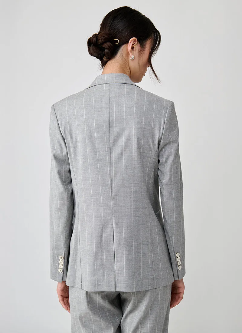 Pinstripe 1 Button Blazer