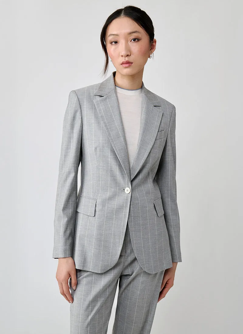 Pinstripe 1 Button Blazer