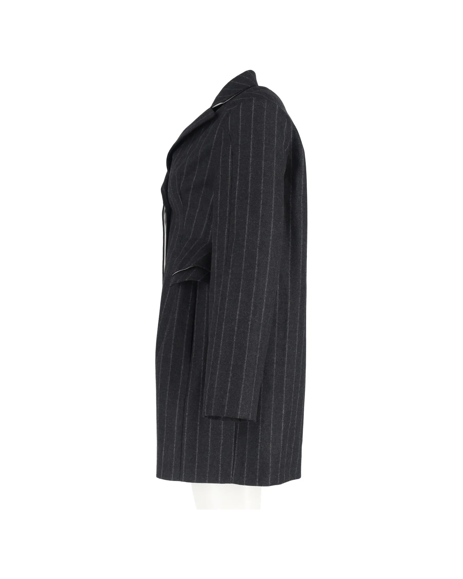 Pinstripe Wool Coat Tailored Fit