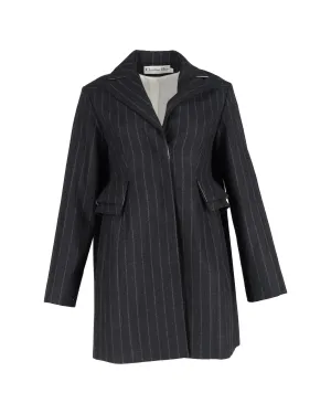 Pinstripe Wool Coat Tailored Fit