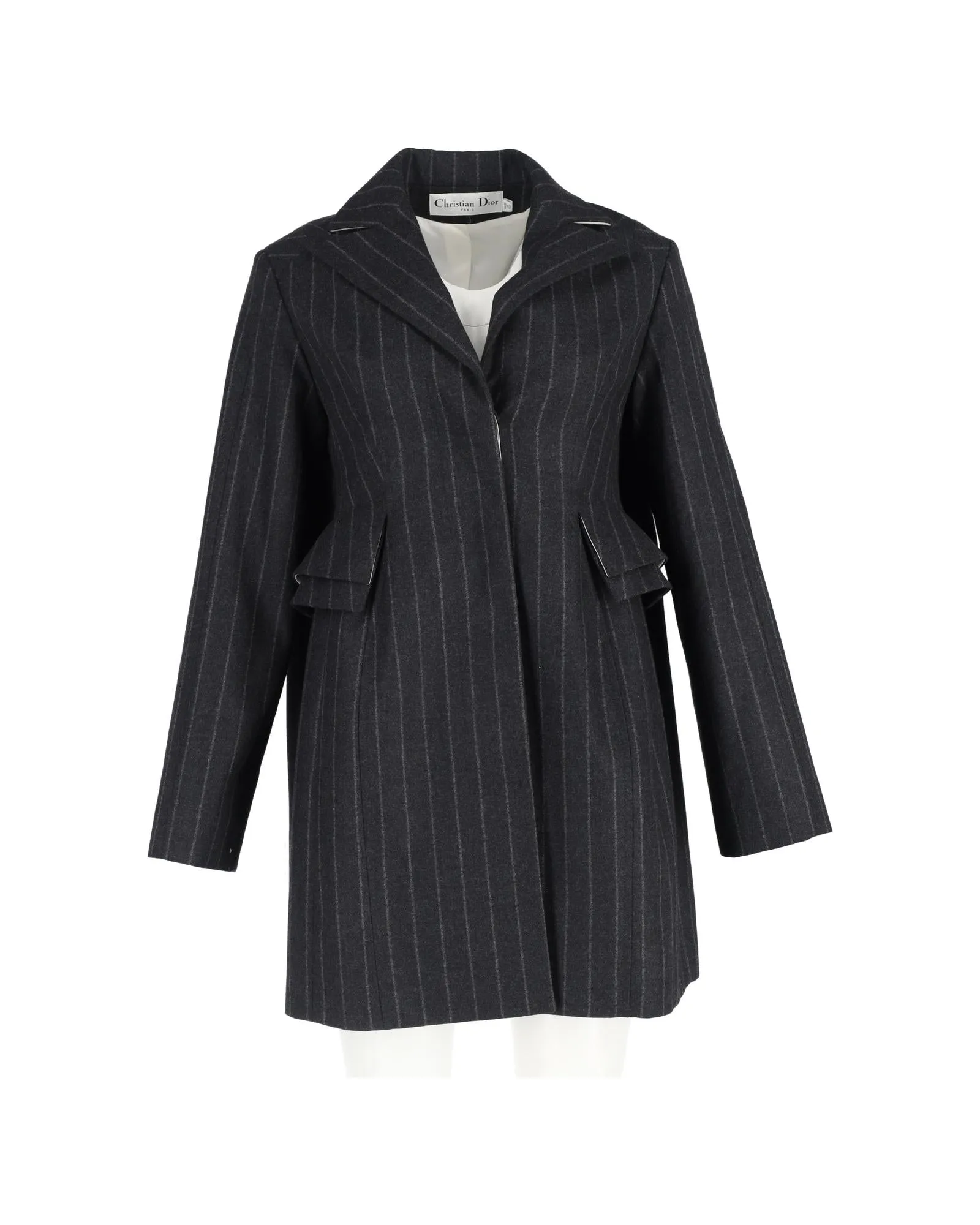 Pinstripe Wool Coat Tailored Fit