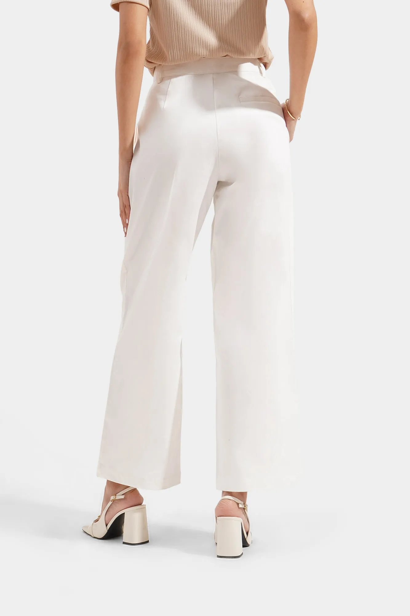 Pleated Wide Leg Trousers